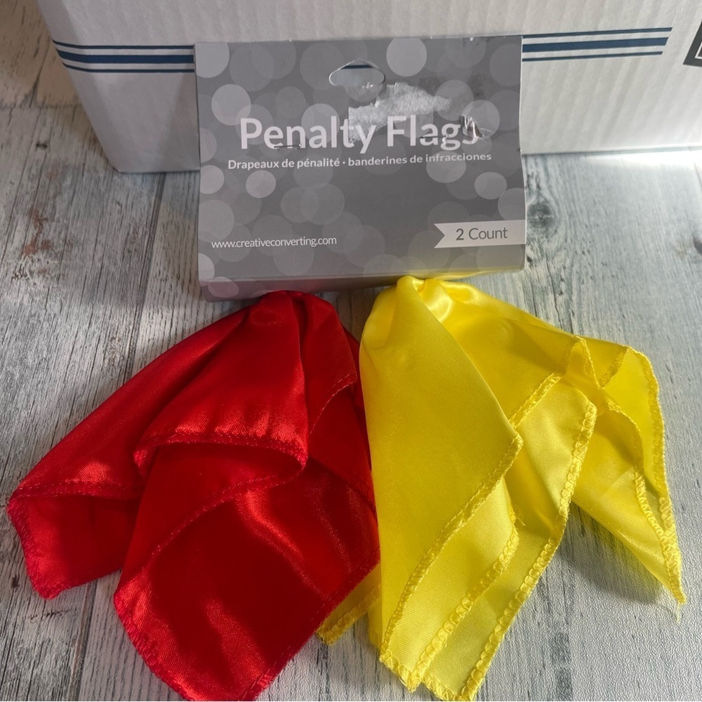 Sports Penalty Flags Red/Yellow 2 Pack NEW